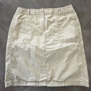 J. Jill Beige Pencil Skirt Sz10 Pockets Waist 32” Length 21” 100% Cotton